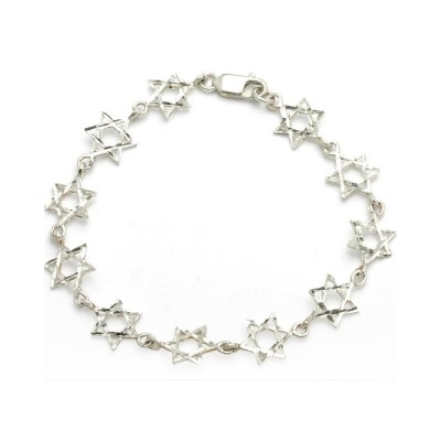 Sterling Silver Jewish Star of David Bracelet