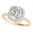 1.62 ctw. Cushion Cut Diamond with a 14K YG or WG Diamond Halo Setting