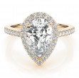 1.76 ctw. Pear Cut Diamond with a 14K YG or WG Diamond Halo Setting