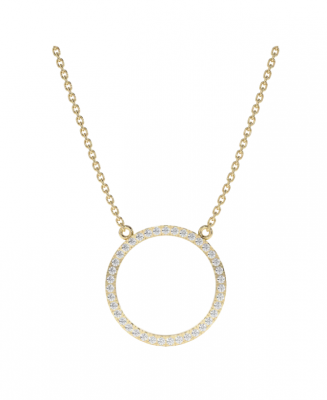 Large Circle Diamond Necklace