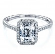 3.17 ctw. Radiant Cut Diamond with a 14K WG or YG Diamond Halo Setting