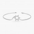 Sterling Silver Diamond Star of David Bracelet