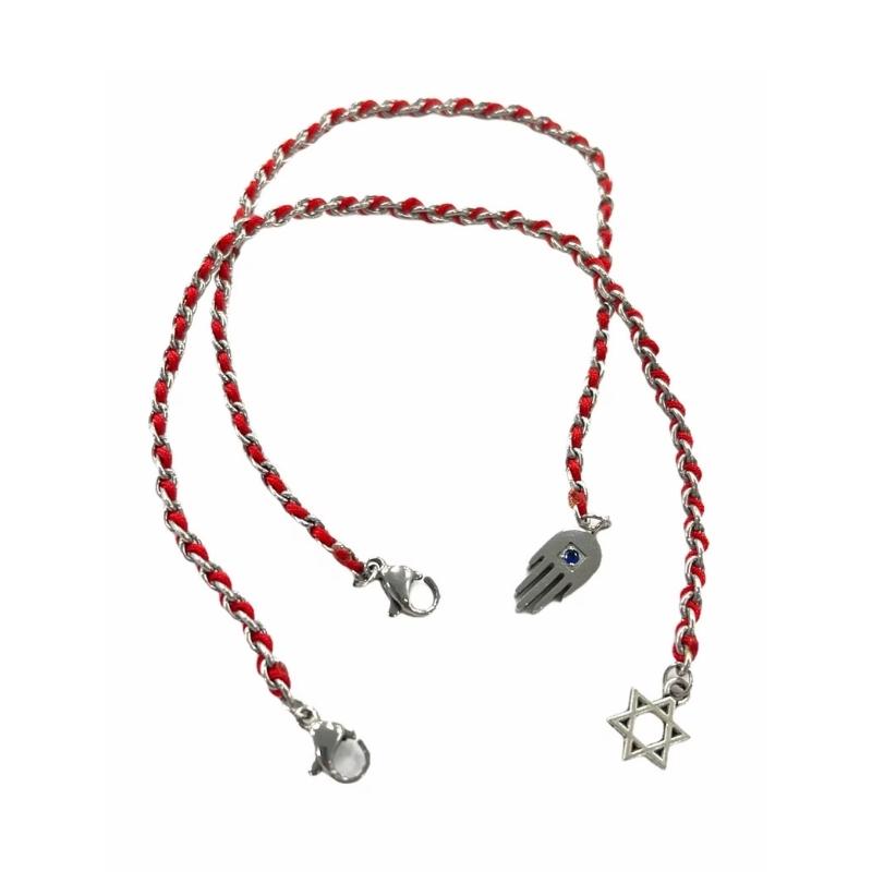 Kabbalah Red String Star of David 7.5 Bracelet