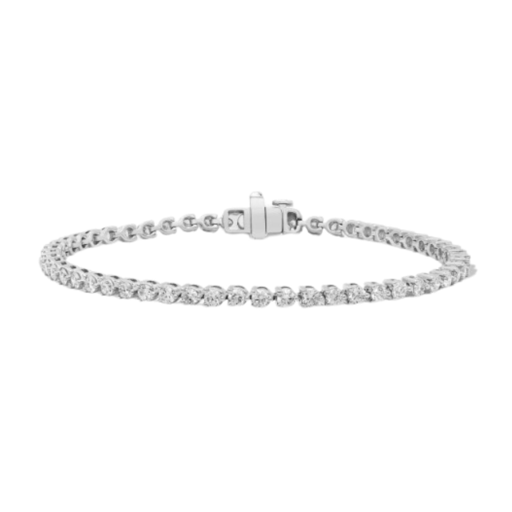 Three Prong Tennis Bracelet (4.50 ctw., 14K White Gold)