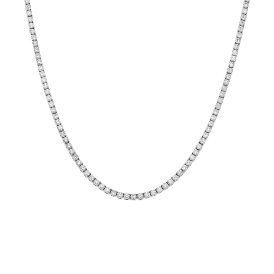 Four Prong Tennis Necklace (1.50 ctw., 14K White Gold)